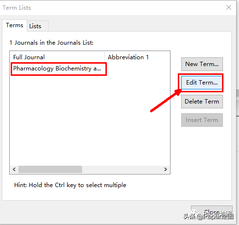 如何使用Endnote更改参考文献中期刊的缩写